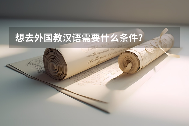 想去外国教汉语需要什么条件？
